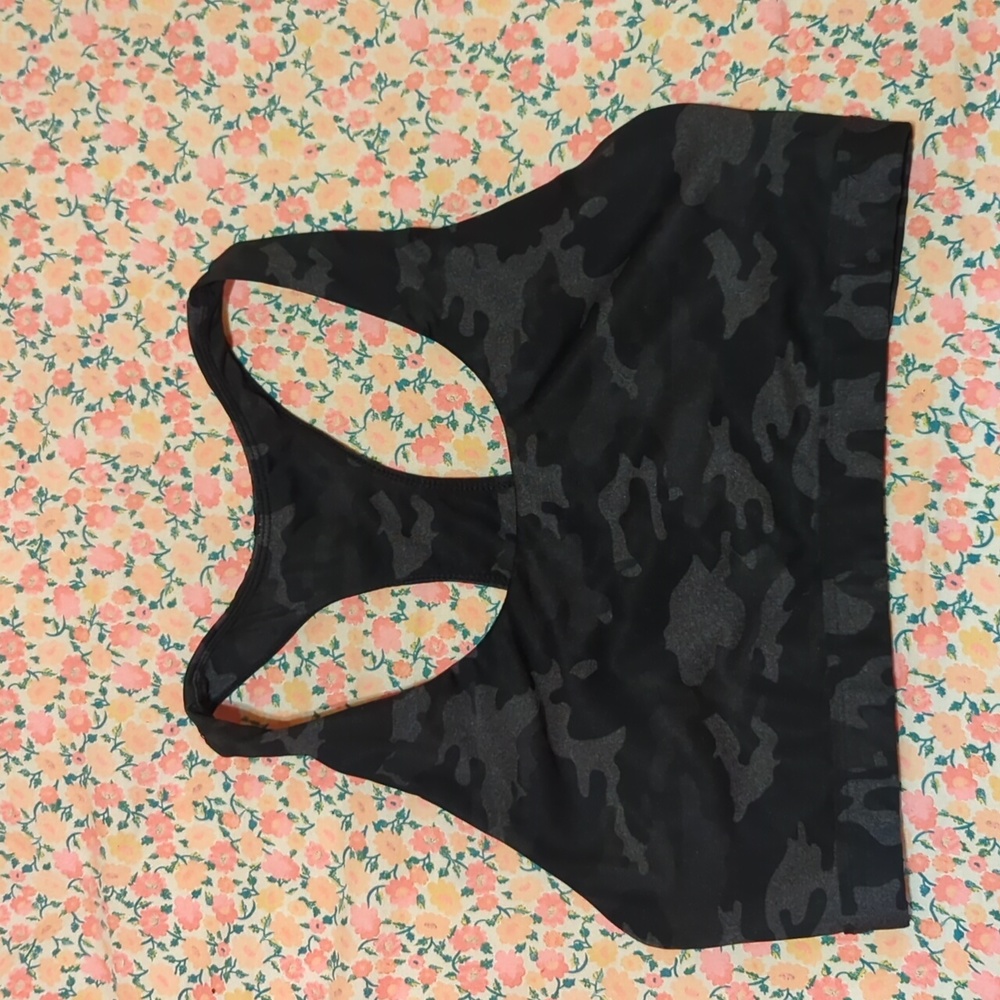 Fabletics Camo Strappy Sports Bra
